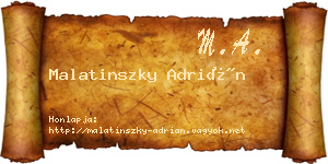 Malatinszky Adrián névjegykártya